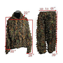 Load image into Gallery viewer, Hunting Clothes Suit 3D Leaves Lightweight Breathable Long Sleeve Hooded Tops Pants Outdoor Shooting Birding Apparel Photography
